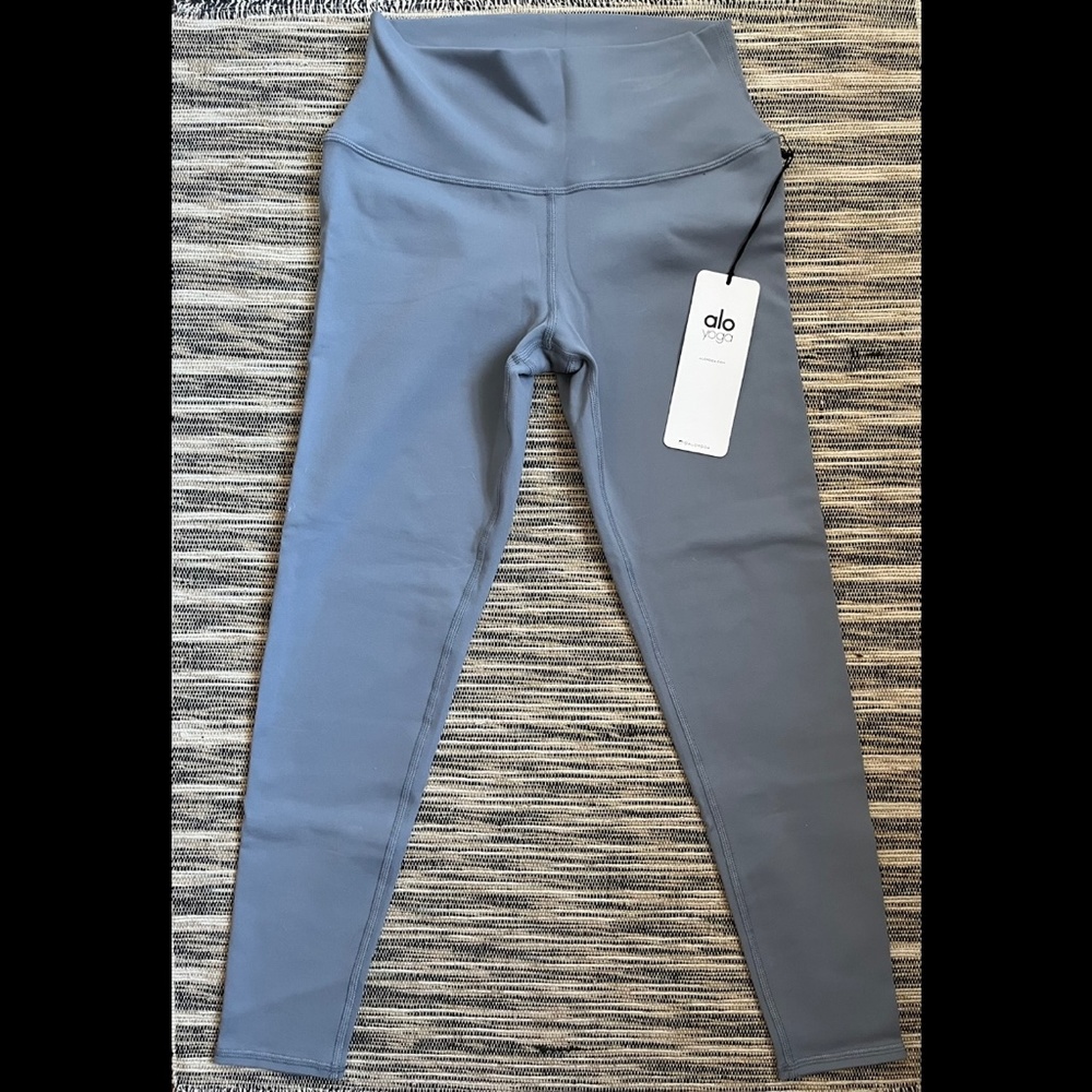"NEW" Alo Yoga - 7/8 HIGH-WAIST AIRBRUSH LEGGING - Steel Blue - Size M